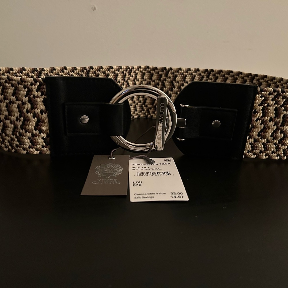 Vince Camuto Black and Tan Belt